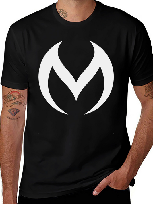 Bold Black T-Shirt with Modern White Logo Design