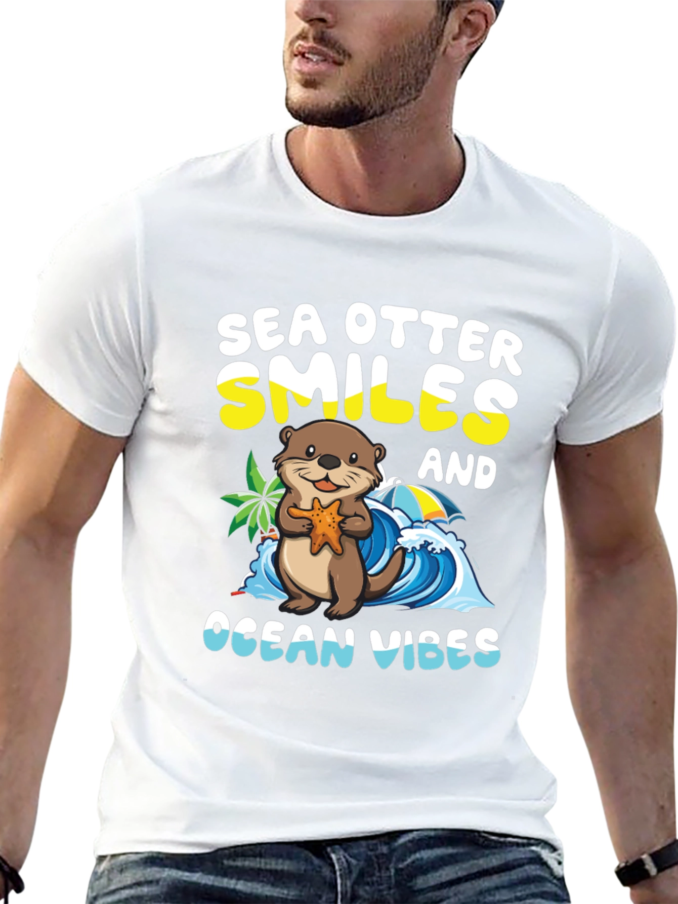 Sea Otter Smiles Ocean Vibes T-Shirt