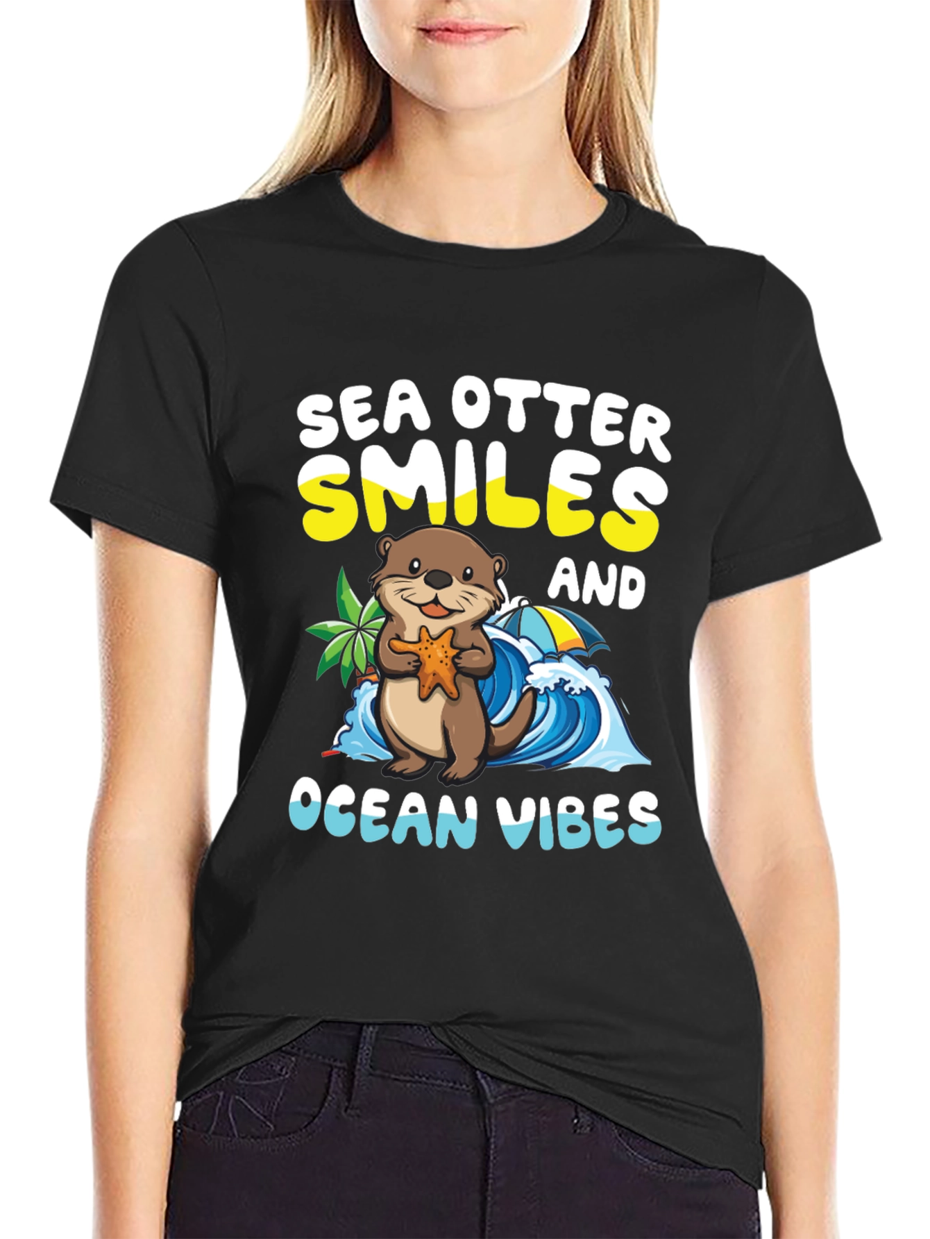 Sea Otter Smiles Ocean Vibes T-Shirt
