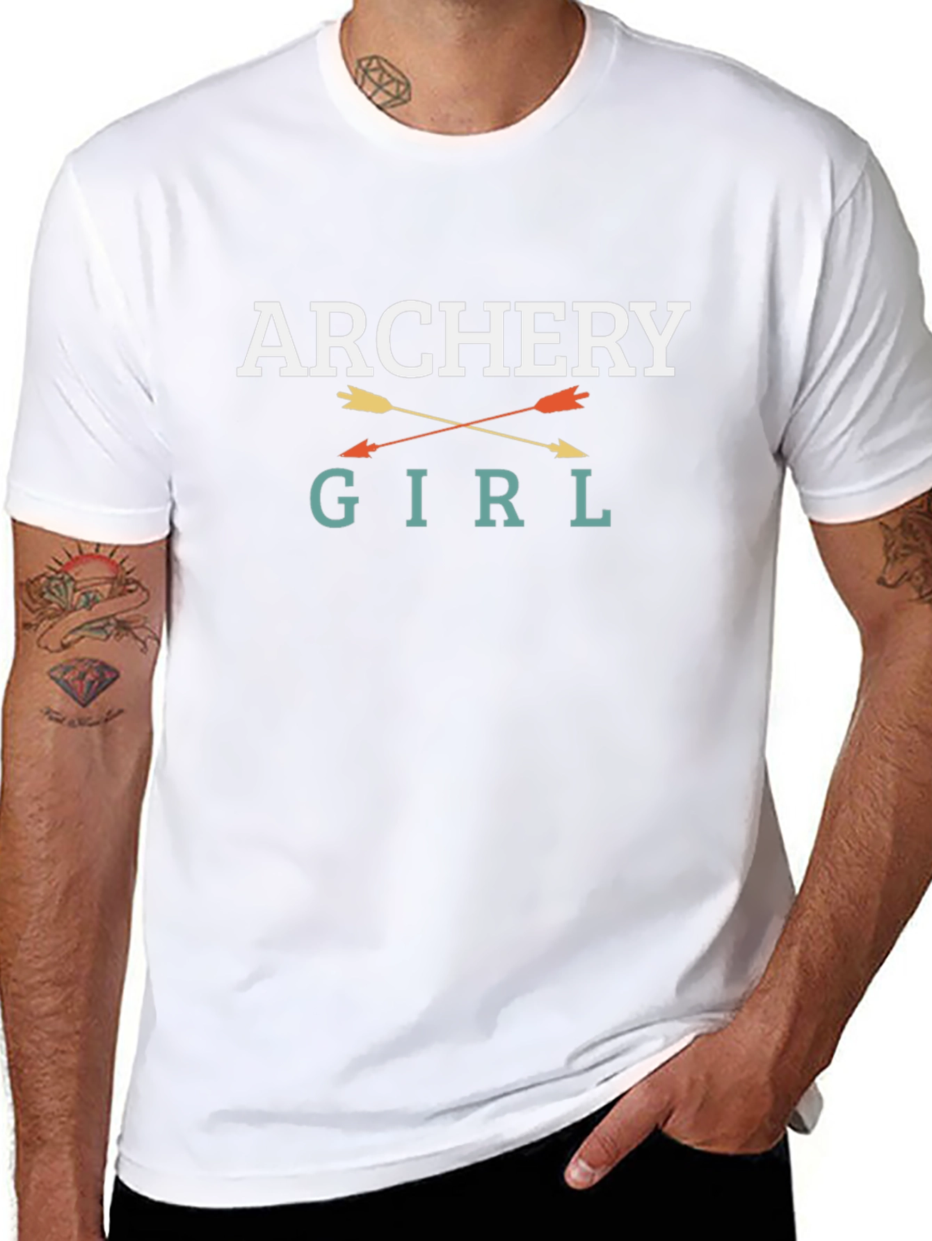 Archery Girl Graphic Tee - Black Cotton T-Shirt
