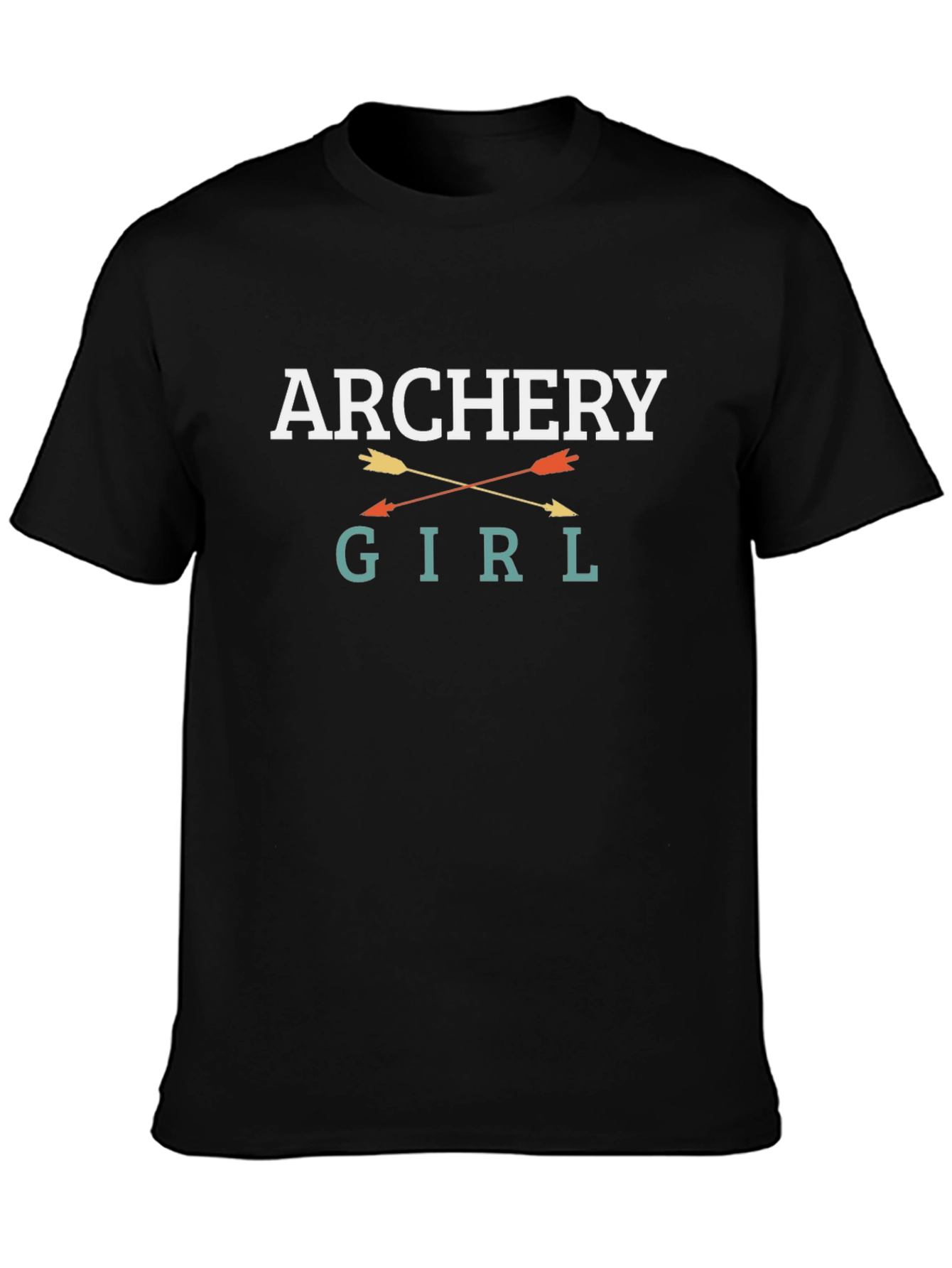Archery Girl Graphic Tee - Black Cotton T-Shirt