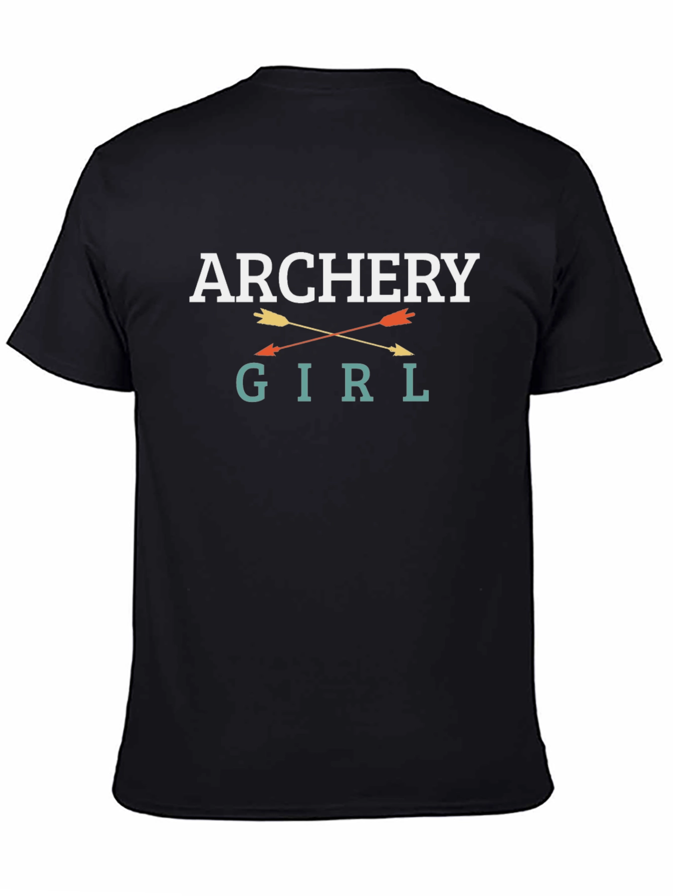 Archery Girl Graphic Tee - Black Cotton T-Shirt