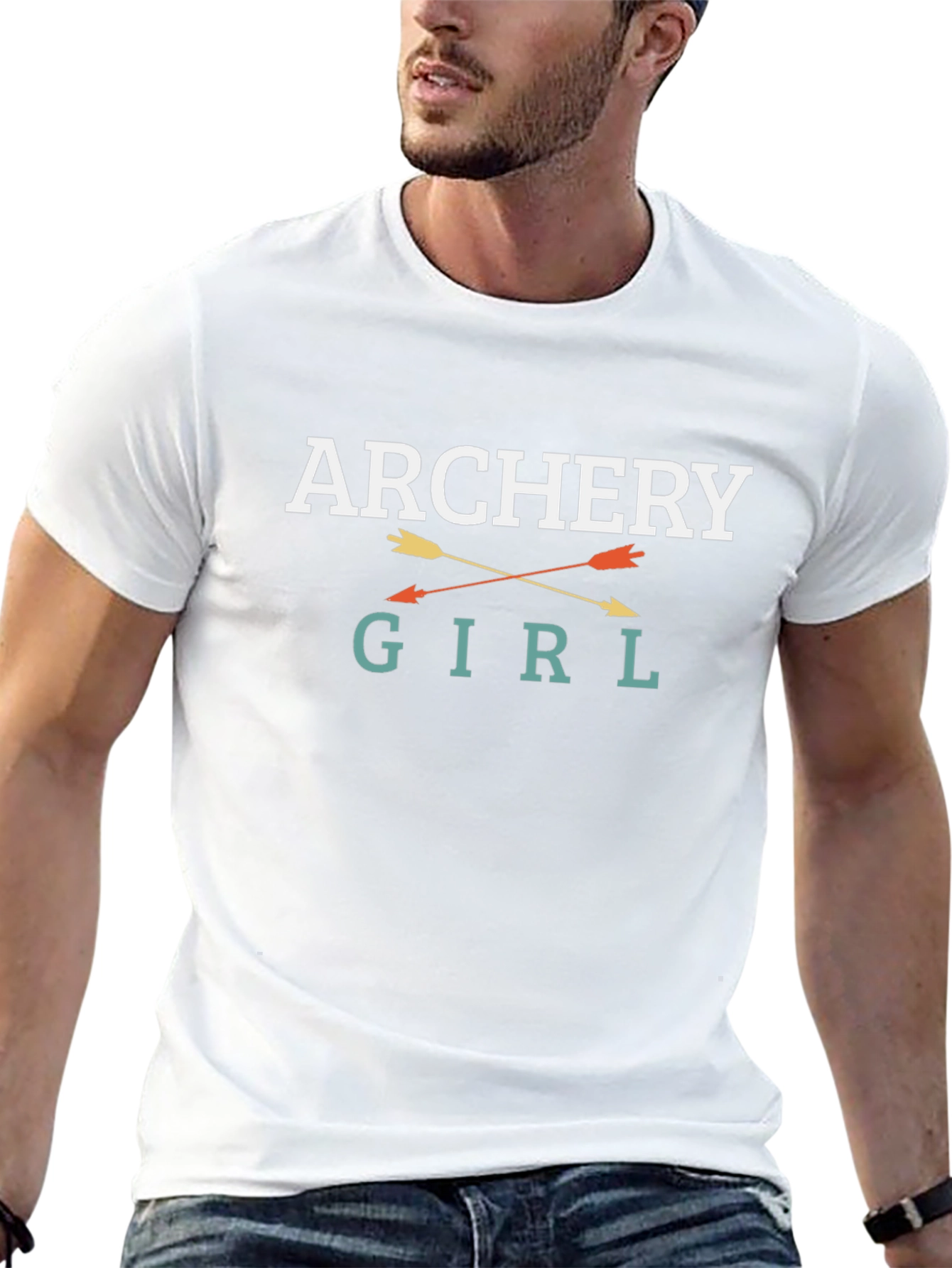 Archery Girl Graphic Tee - Black Cotton T-Shirt