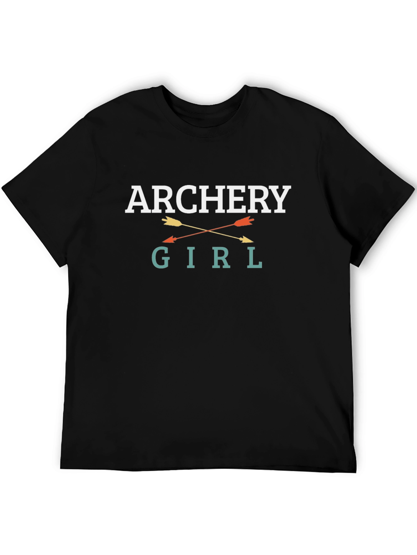 Archery Girl Graphic Tee - Black Cotton T-Shirt