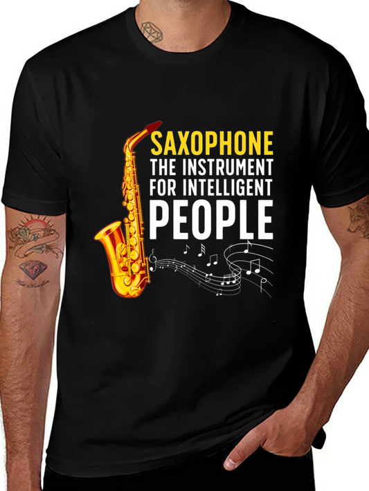 Saxophone Intelligent People Graphic T-Shirt