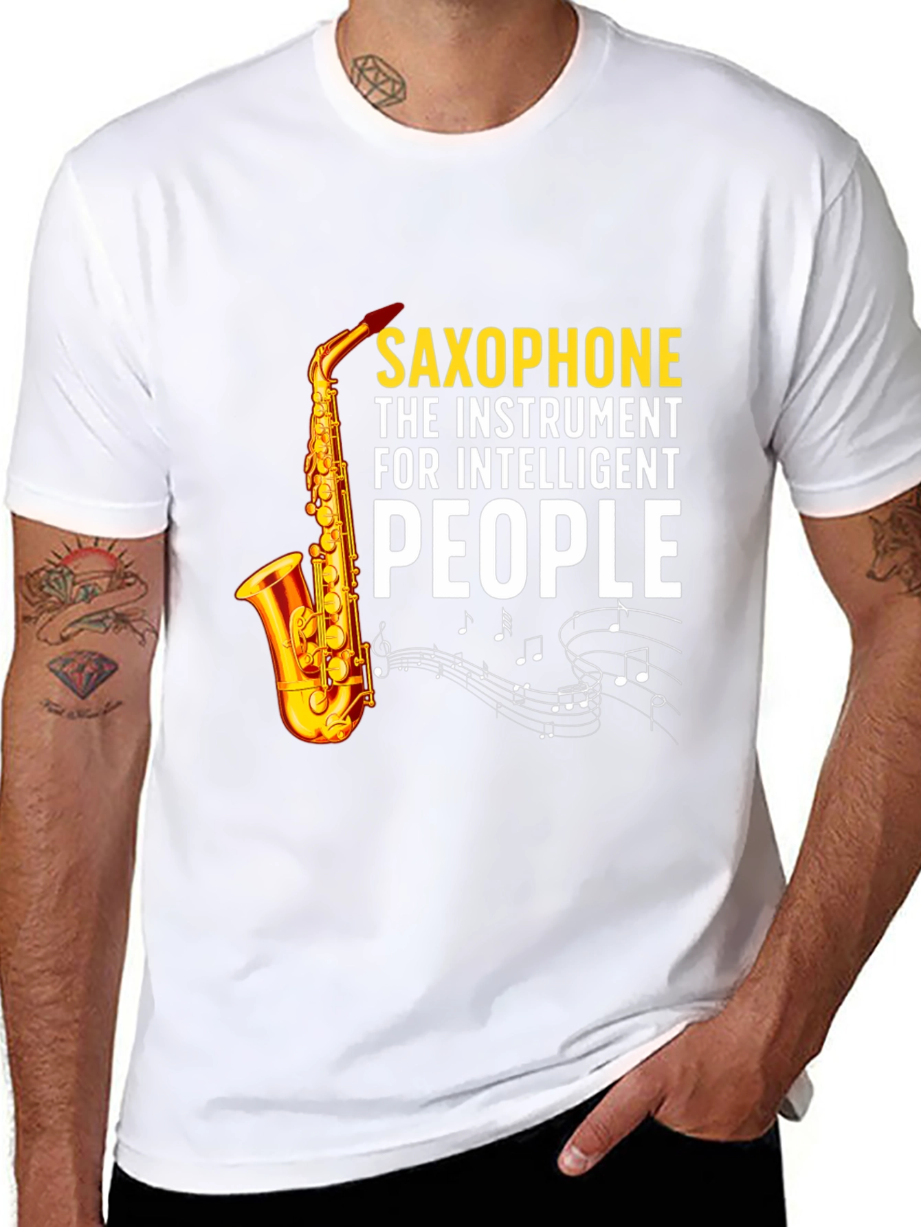 Saxophone Intelligent People Graphic T-Shirt