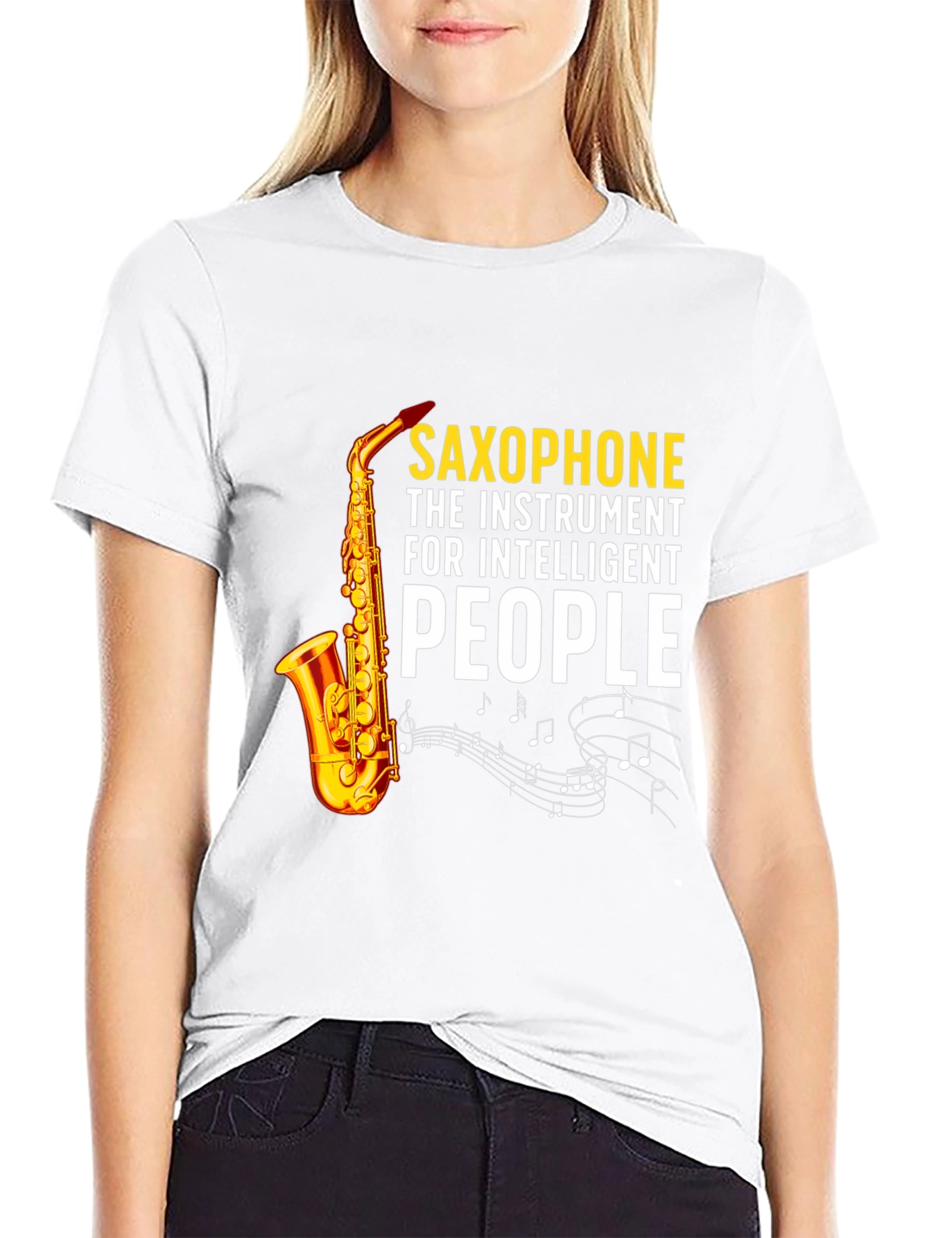 Saxophone Intelligent People Graphic T-Shirt