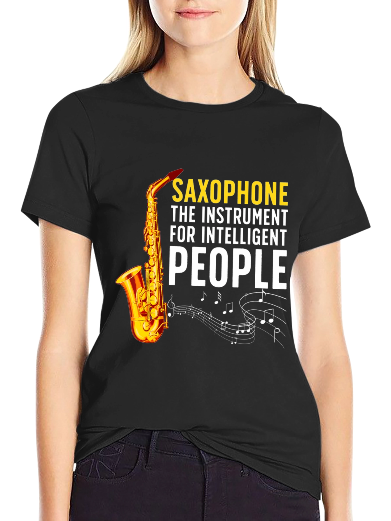 Saxophone Intelligent People Graphic T-Shirt