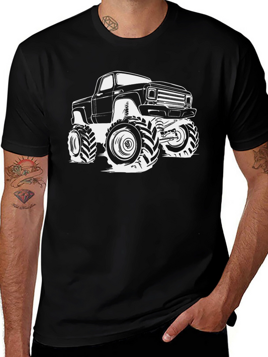 Monster Truck Graphic Tee - Black Cotton T-Shirt