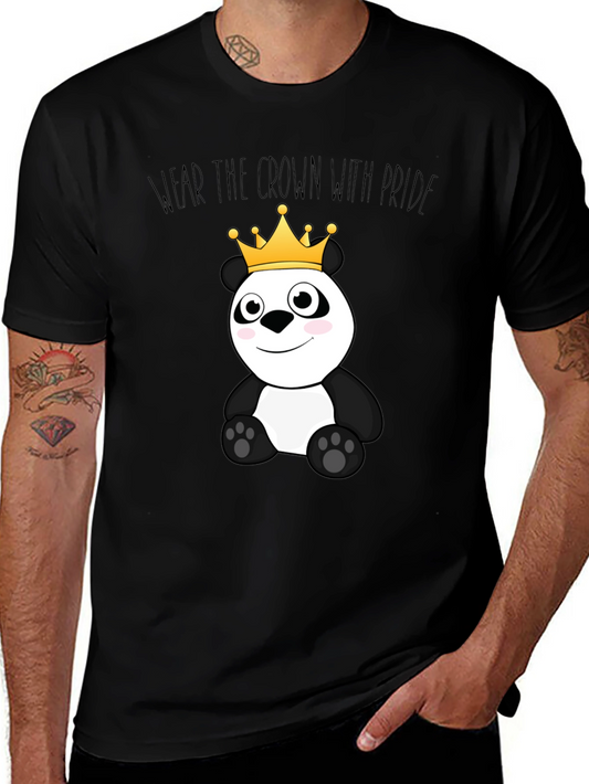 Cute Panda Bear Crown Graphic T-Shirt