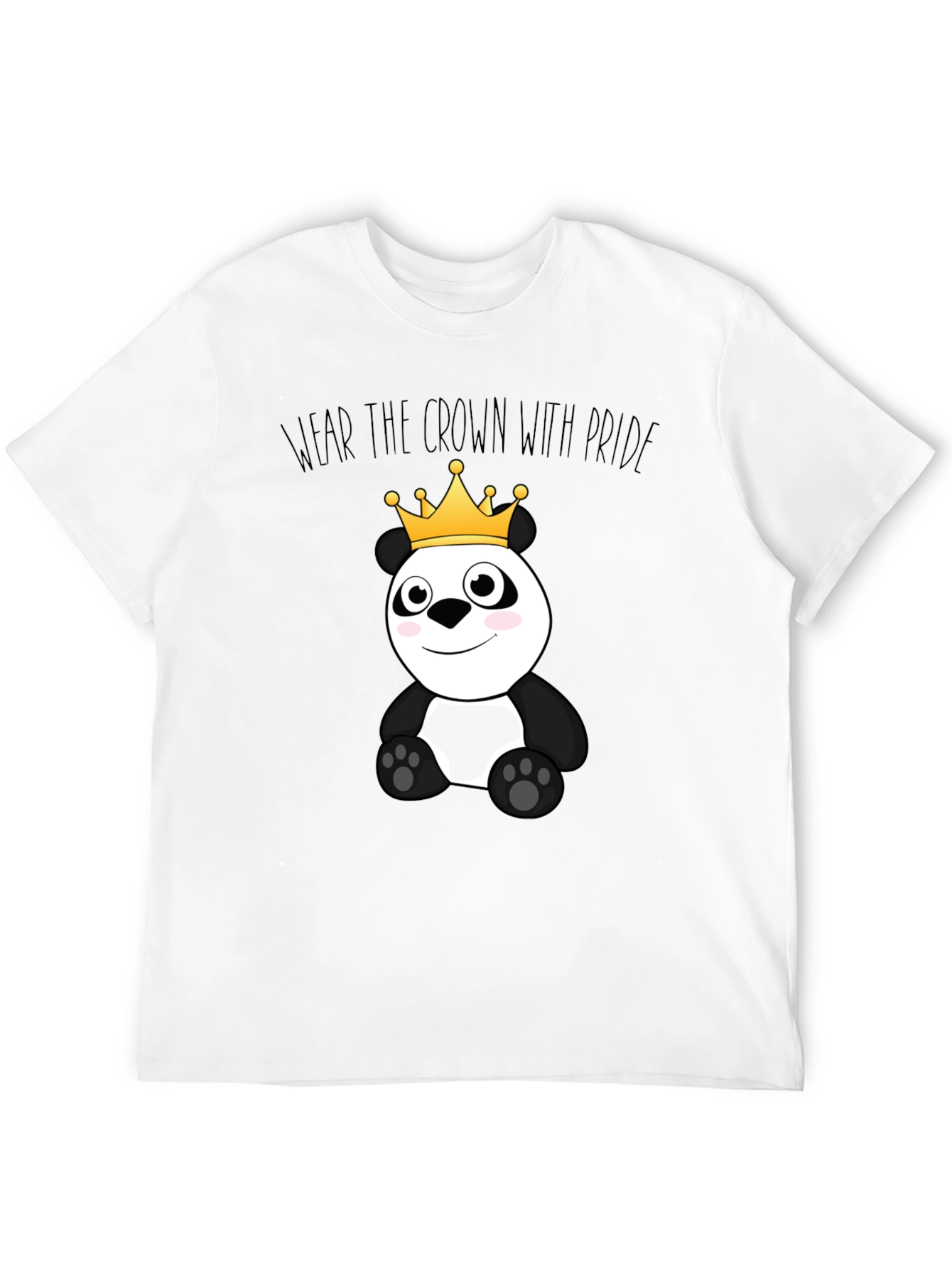 Cute Panda Bear Crown Graphic T-Shirt