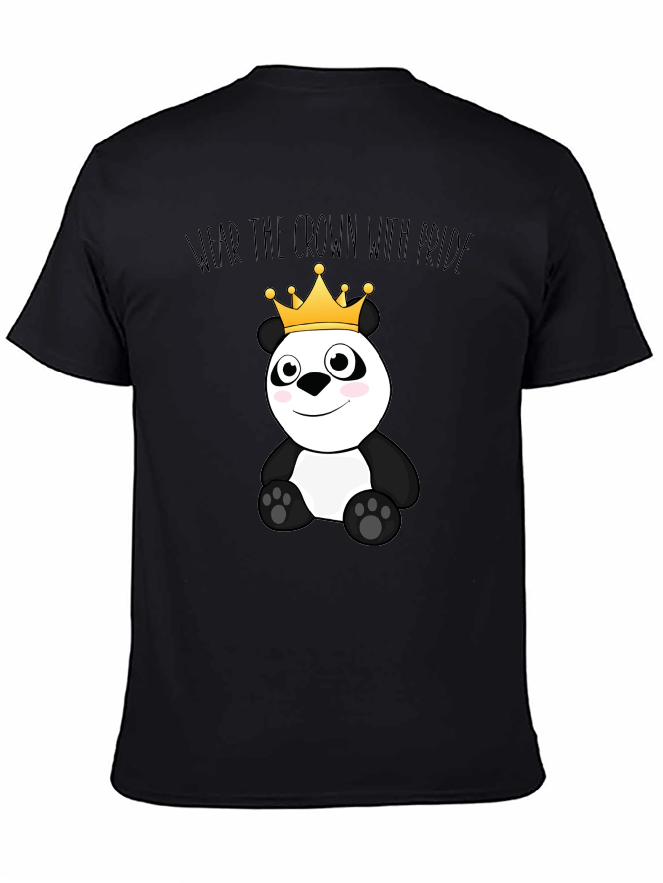 Cute Panda Bear Crown Graphic T-Shirt
