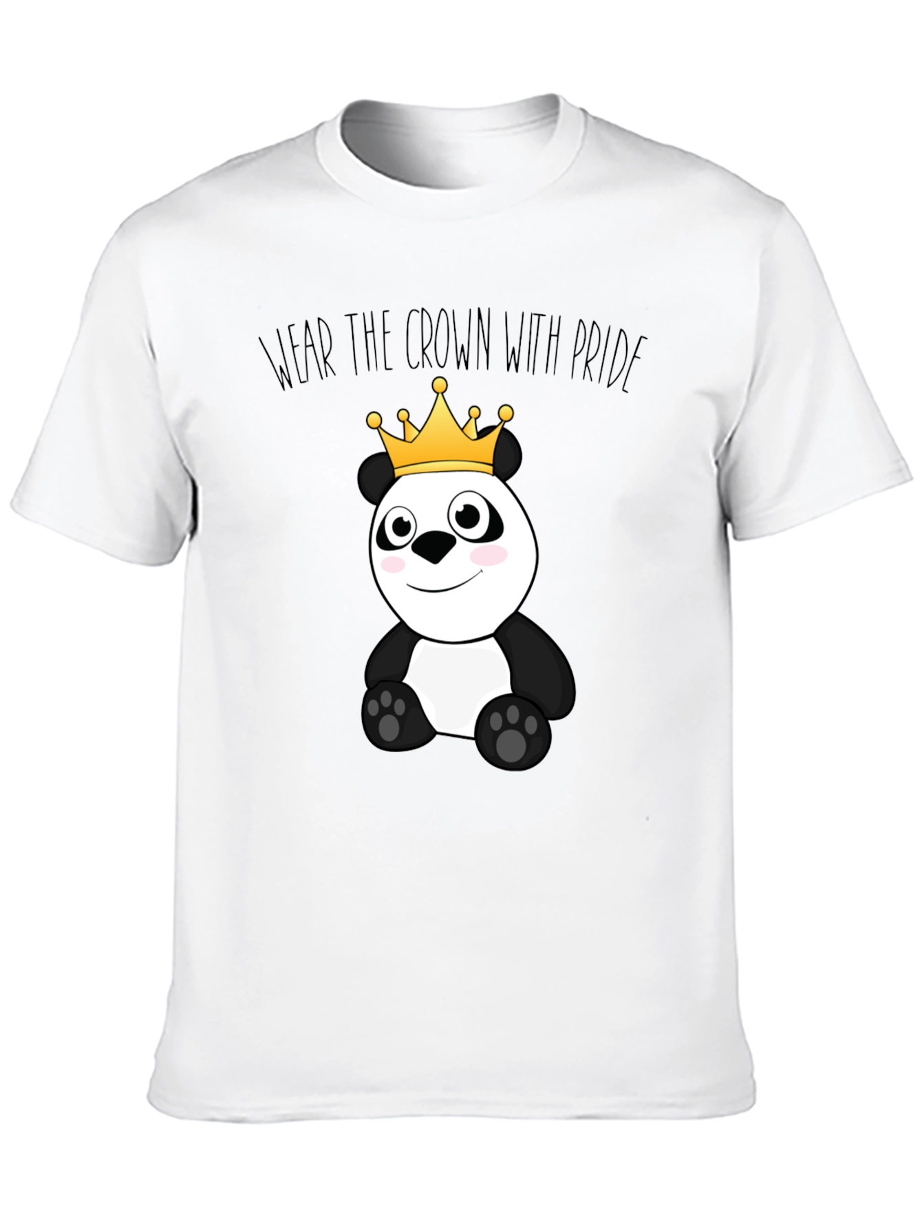 Cute Panda Bear Crown Graphic T-Shirt