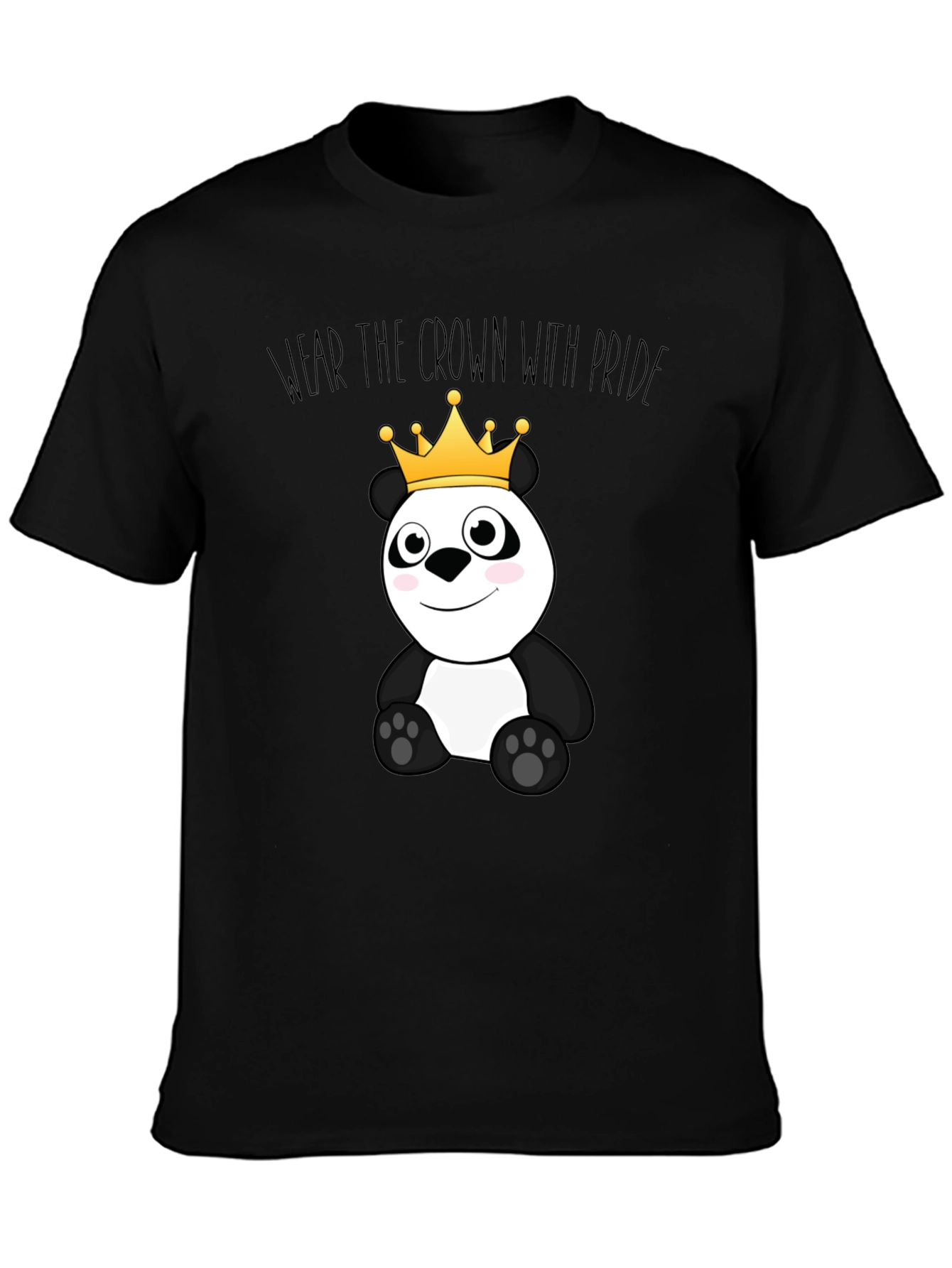 Cute Panda Bear Crown Graphic T-Shirt