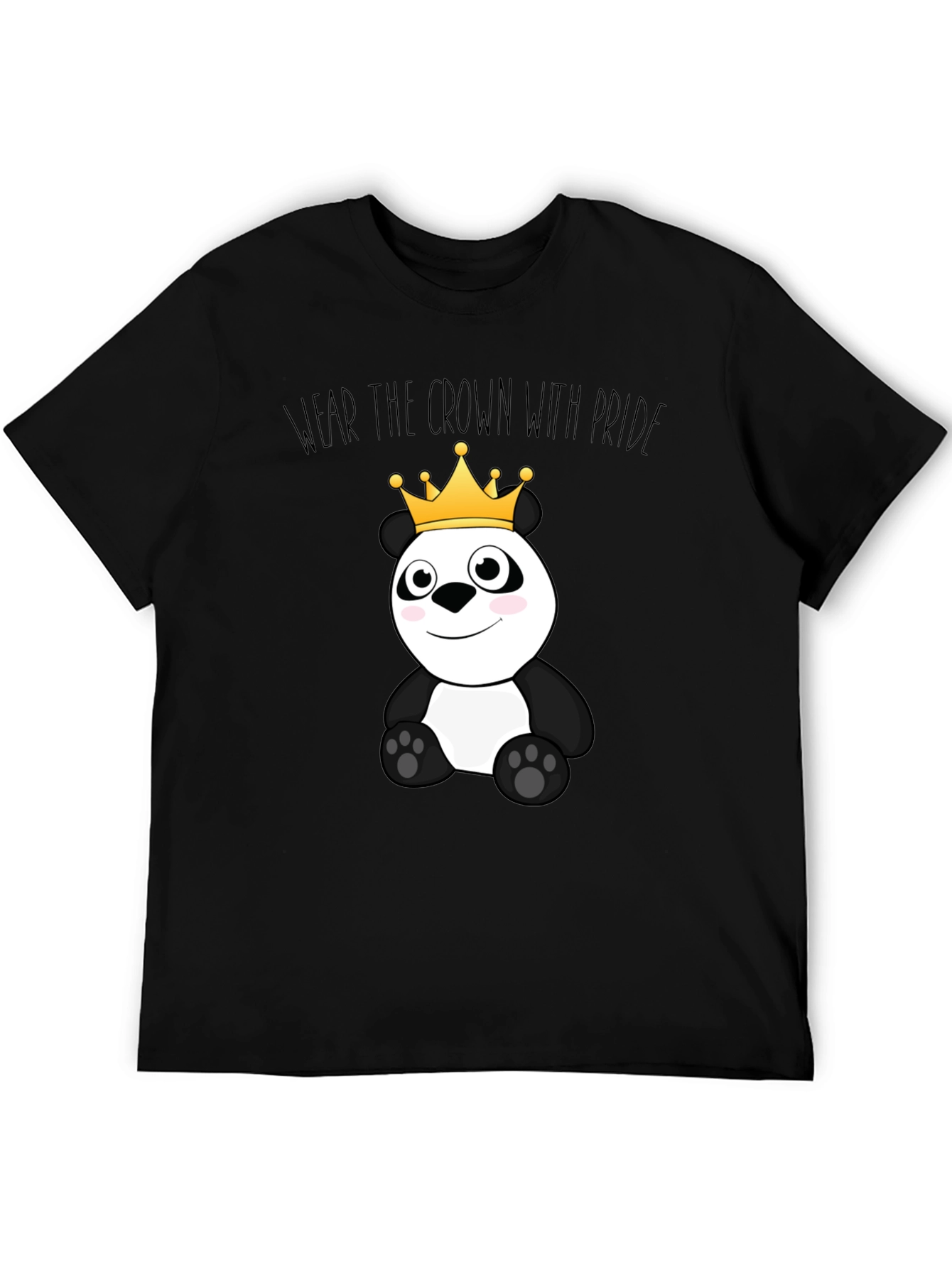 Cute Panda Bear Crown Graphic T-Shirt