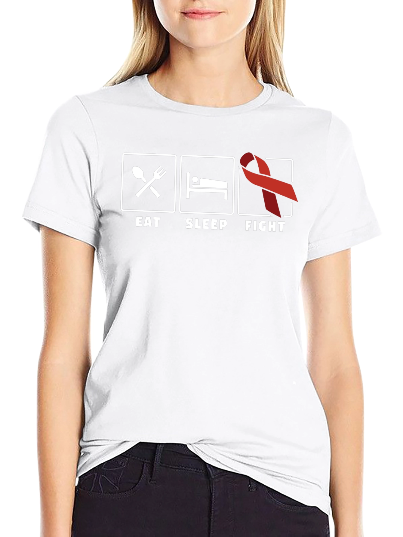 Eat Sleep Fight Cancer Awareness T-Shirt