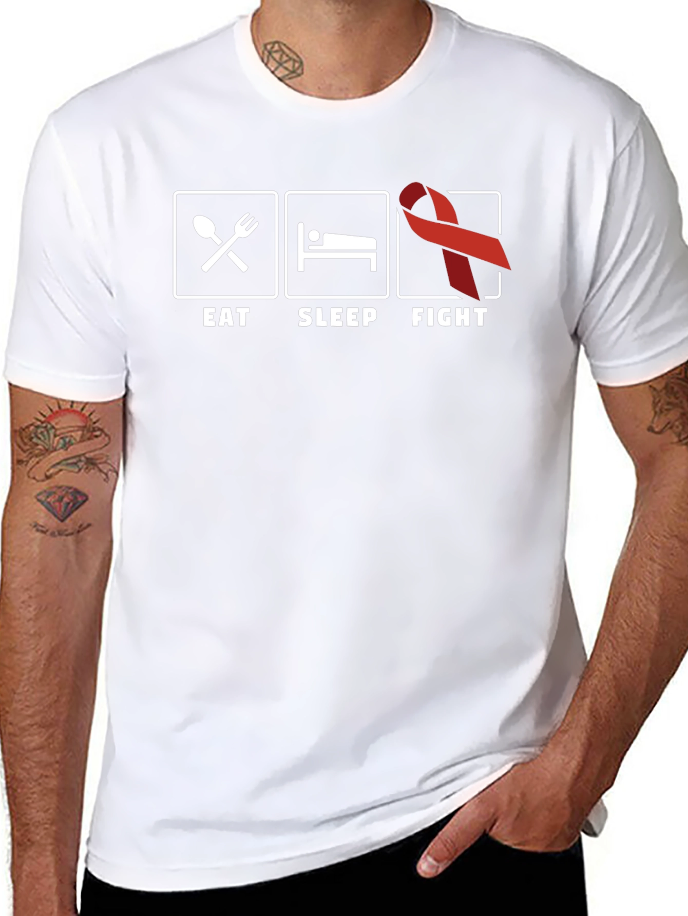 Eat Sleep Fight Cancer Awareness T-Shirt