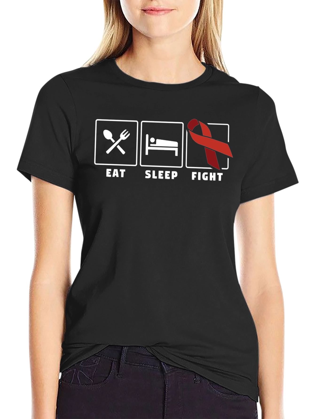 Eat Sleep Fight Cancer Awareness T-Shirt