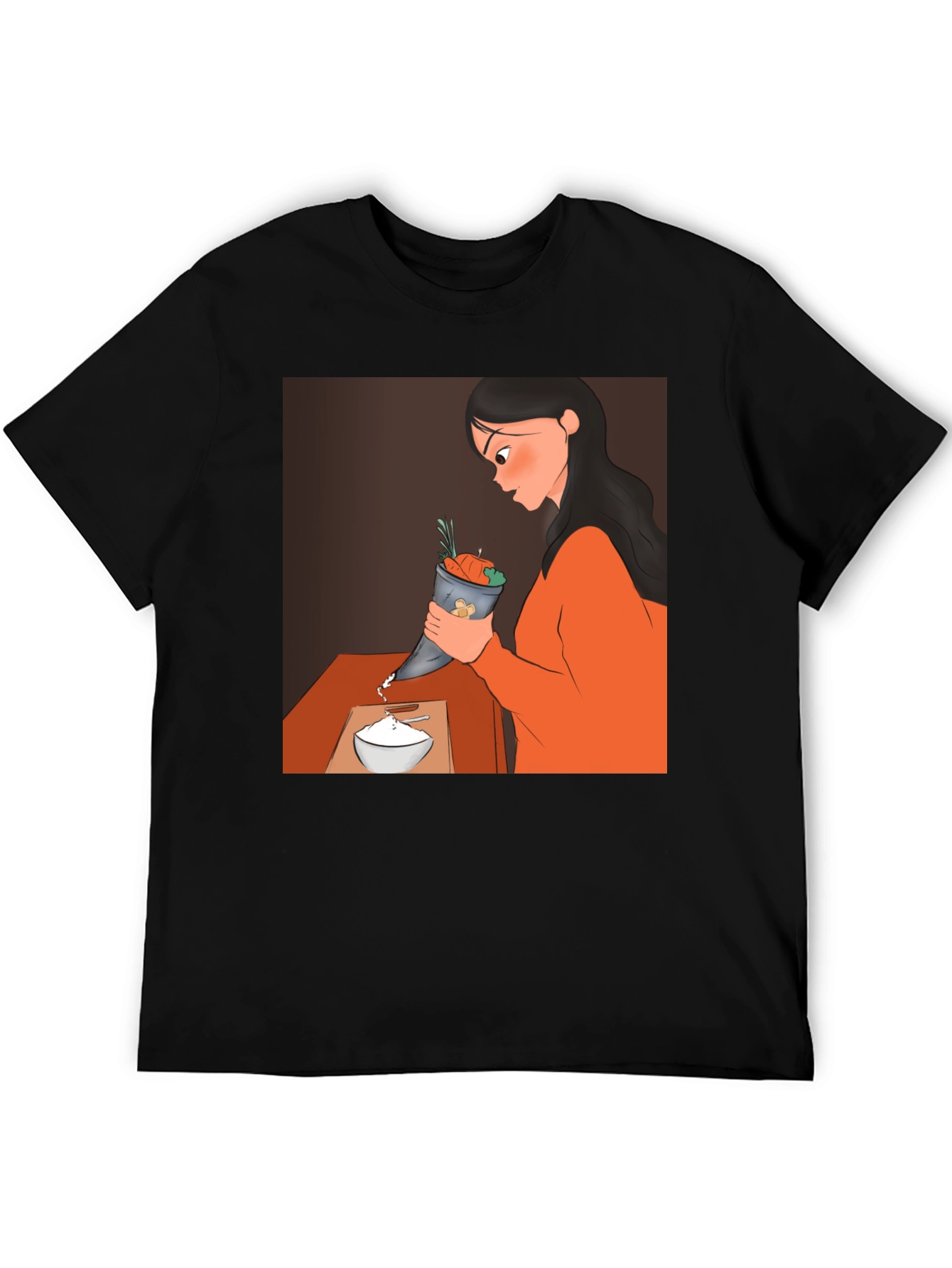 Cartoon Design Black T-Shirt