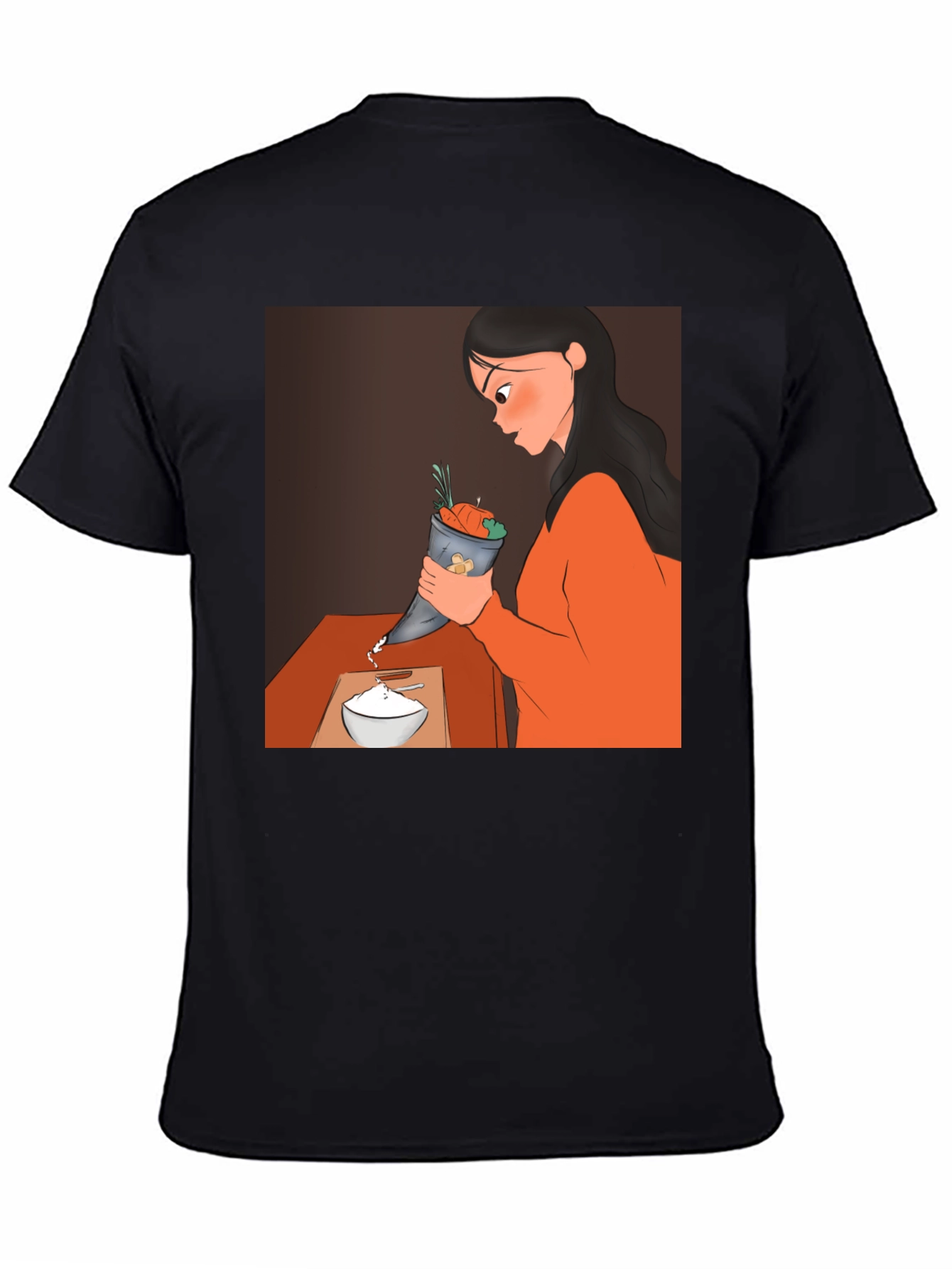 Cartoon Design Black T-Shirt