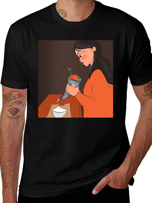 Cartoon Design Black T-Shirt