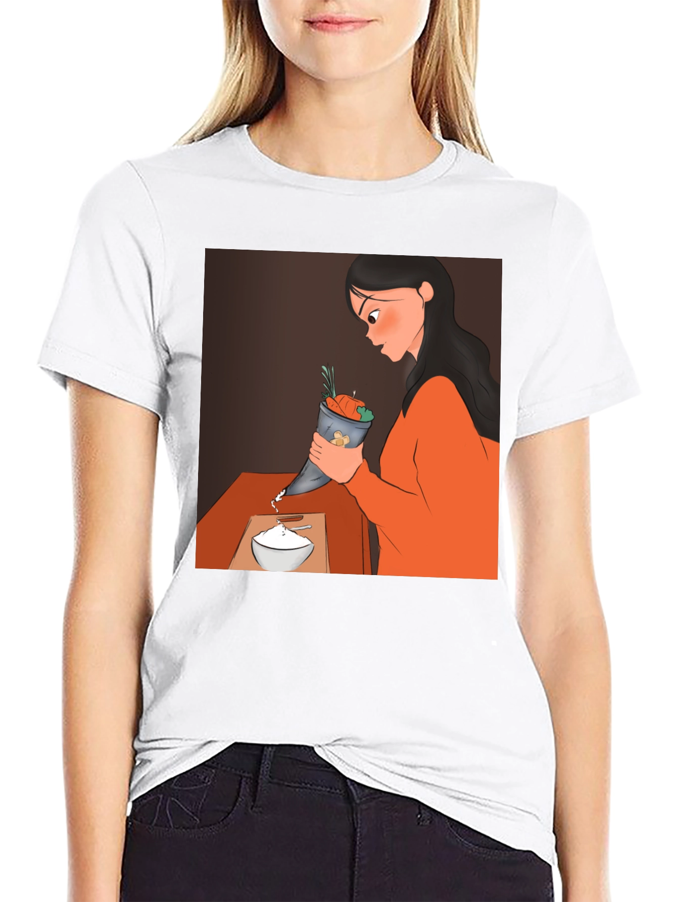 Cartoon Design Black T-Shirt