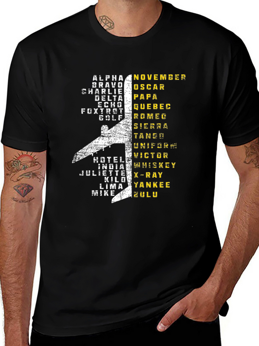 Aviation Alphabet Pilot T-Shirt - Airplane Design