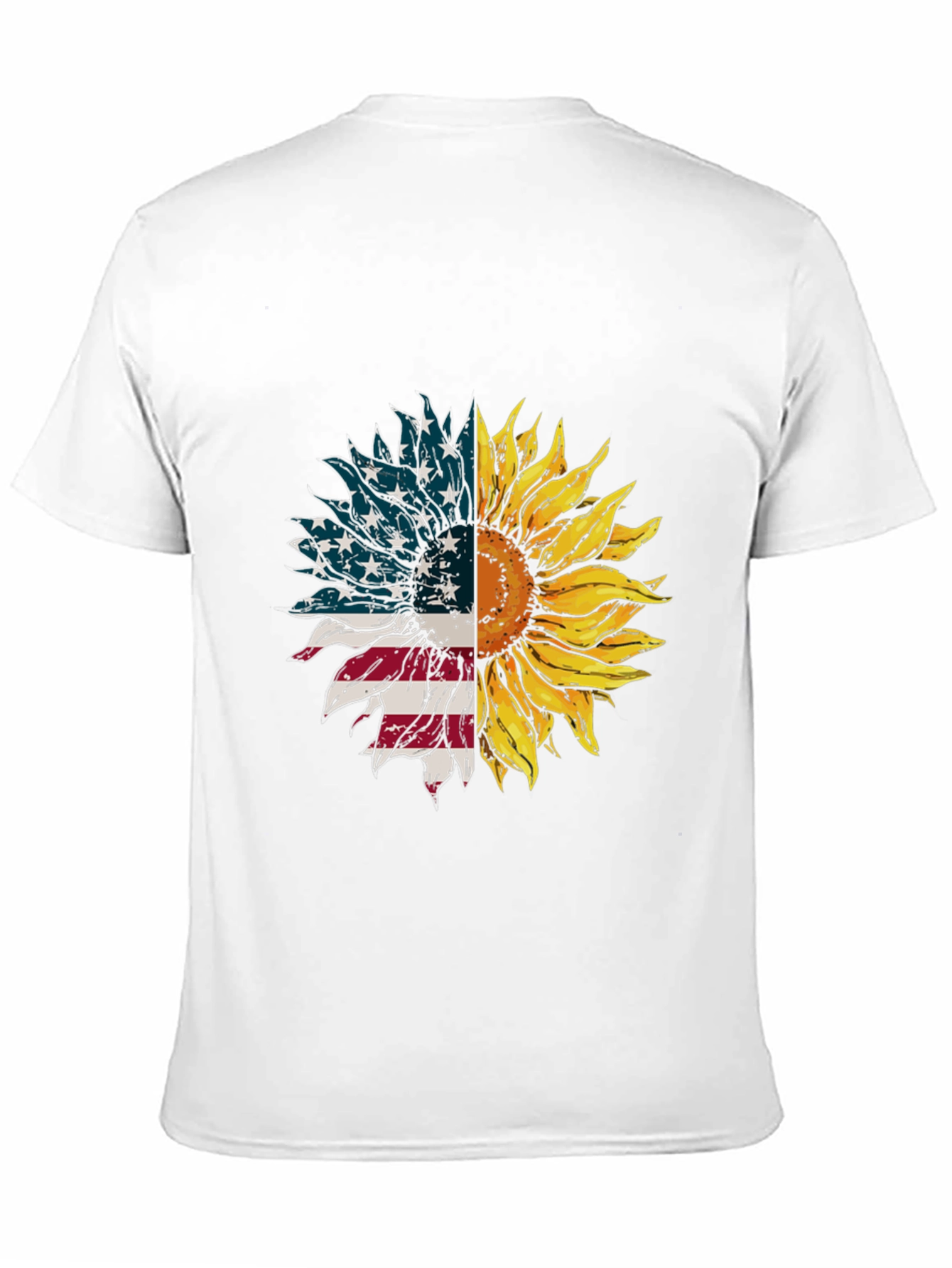 American Flag Sunflower Graphic Tee - Black
