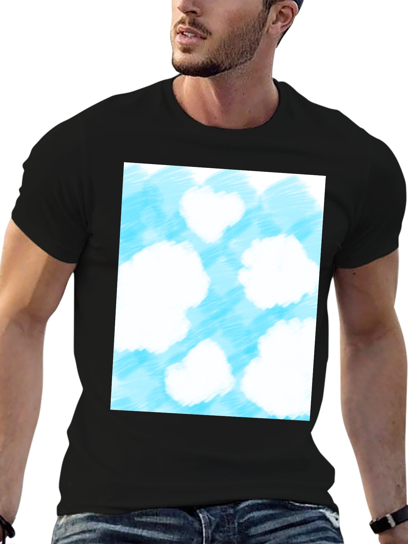Cloud Print Black T-Shirt