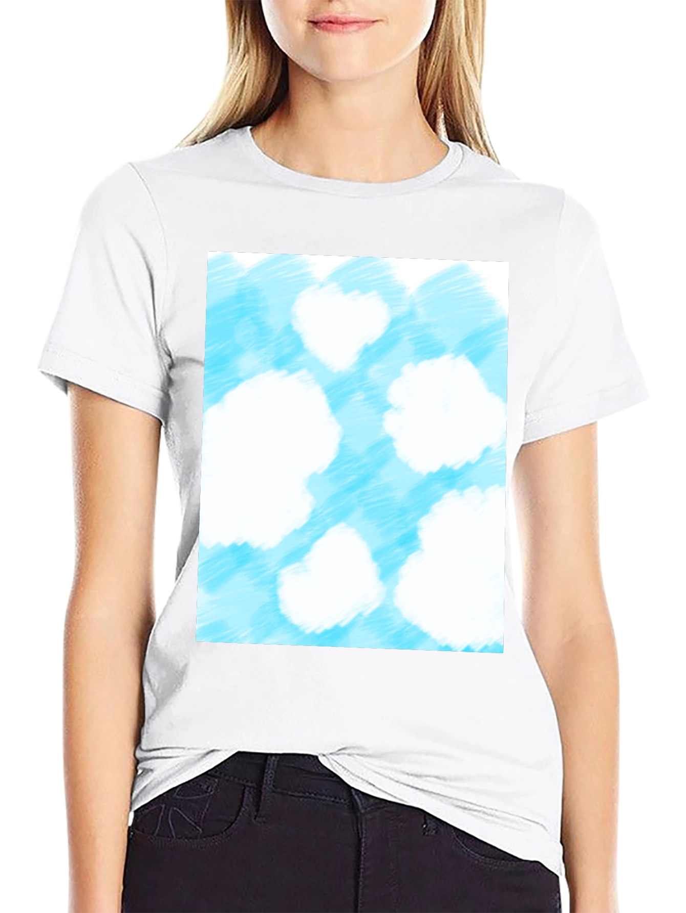 Cloud Print Black T-Shirt