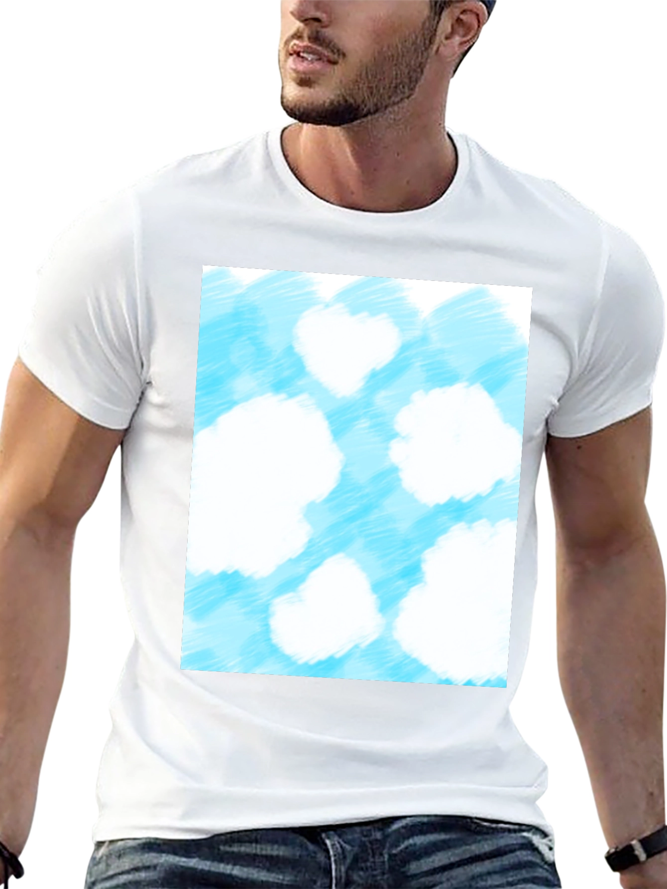 Cloud Print Black T-Shirt