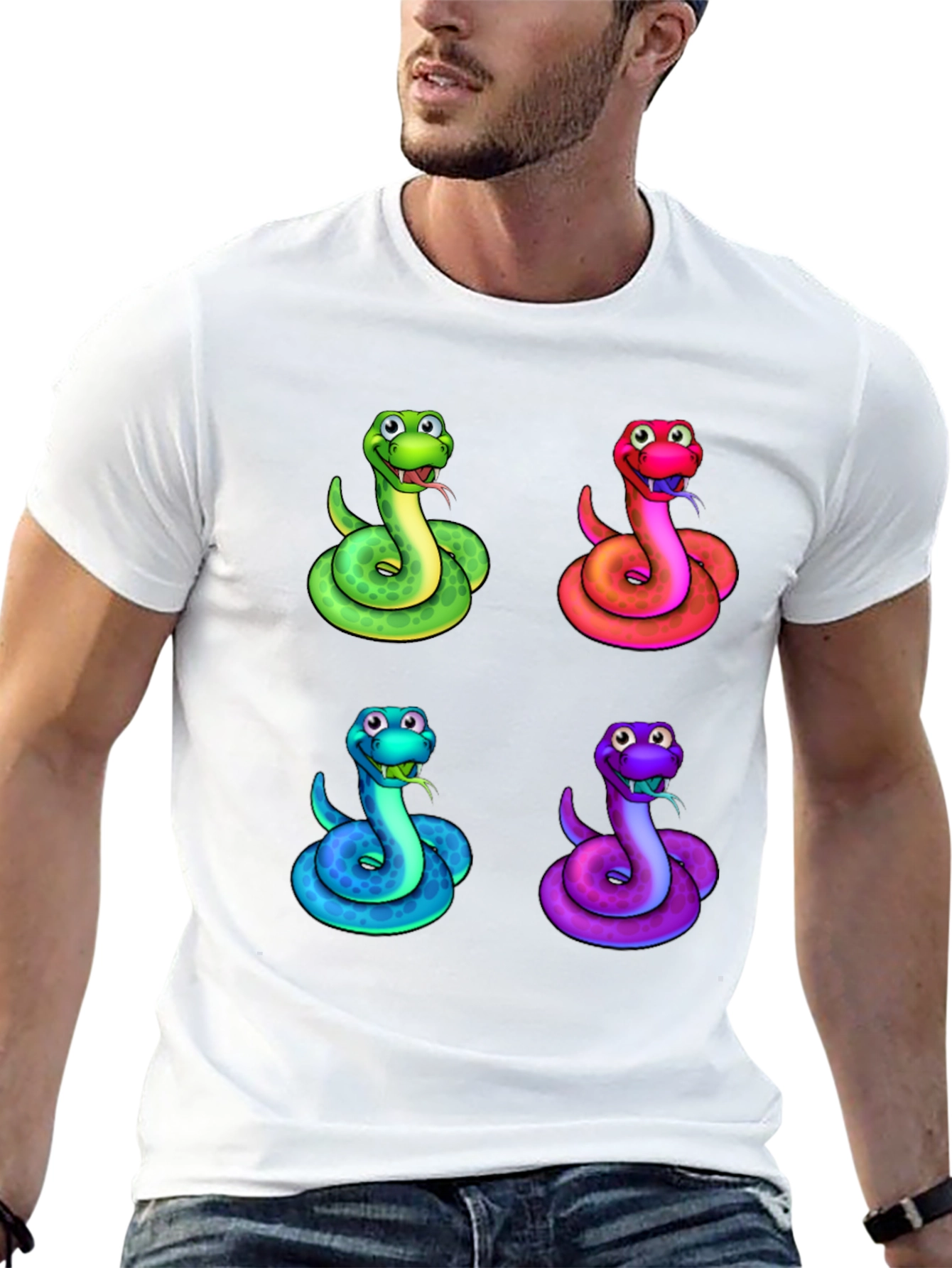 Colorful Cartoon Snake T-Shirt