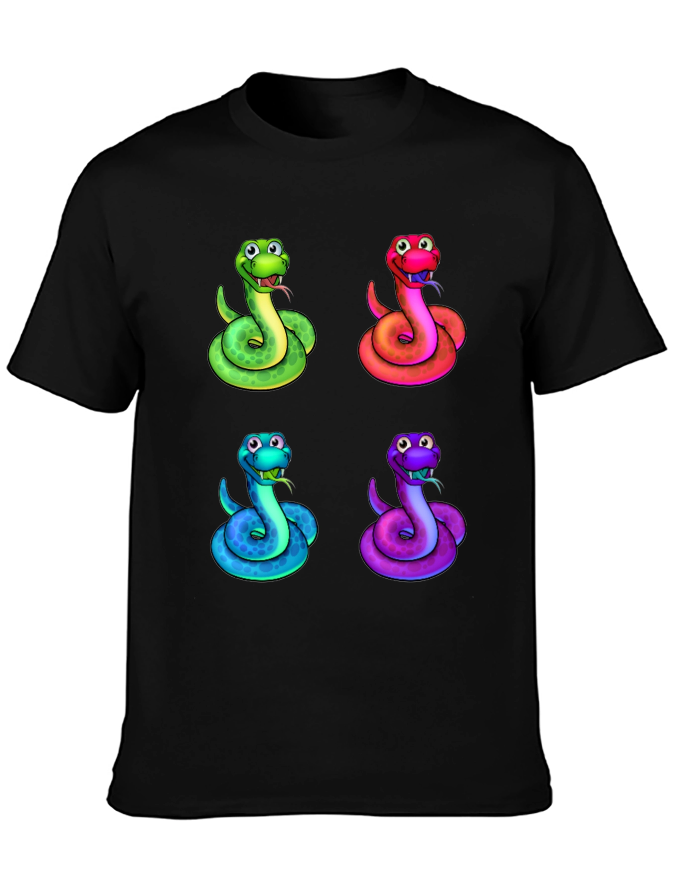 Colorful Cartoon Snake T-Shirt