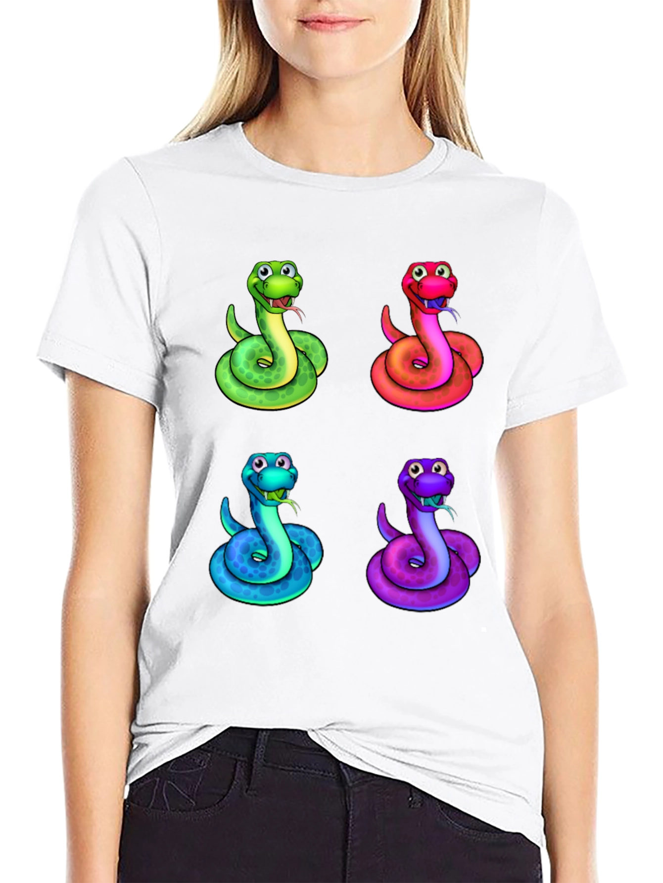 Colorful Cartoon Snake T-Shirt