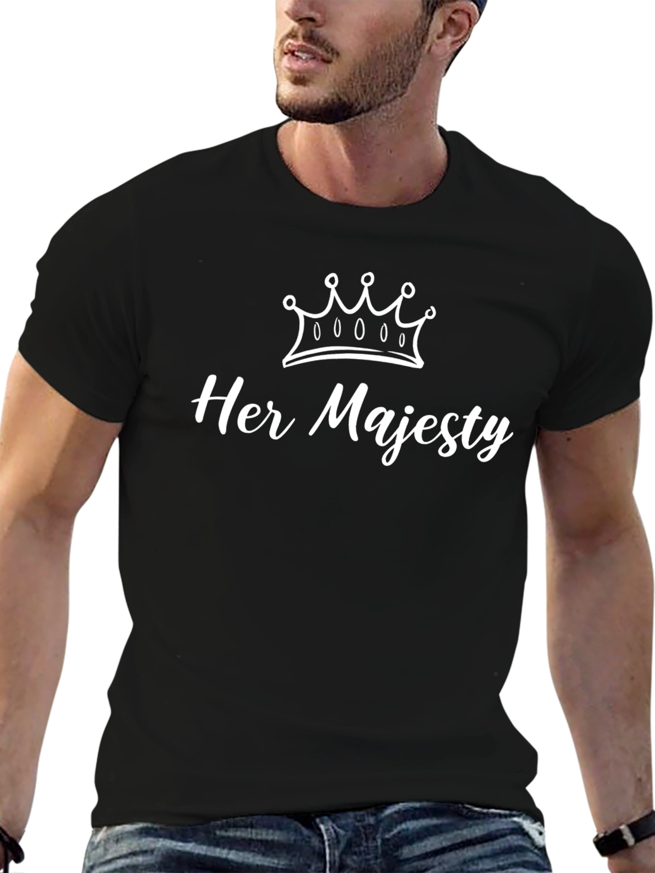 Her Majesty Crown Graphic Tee - Black