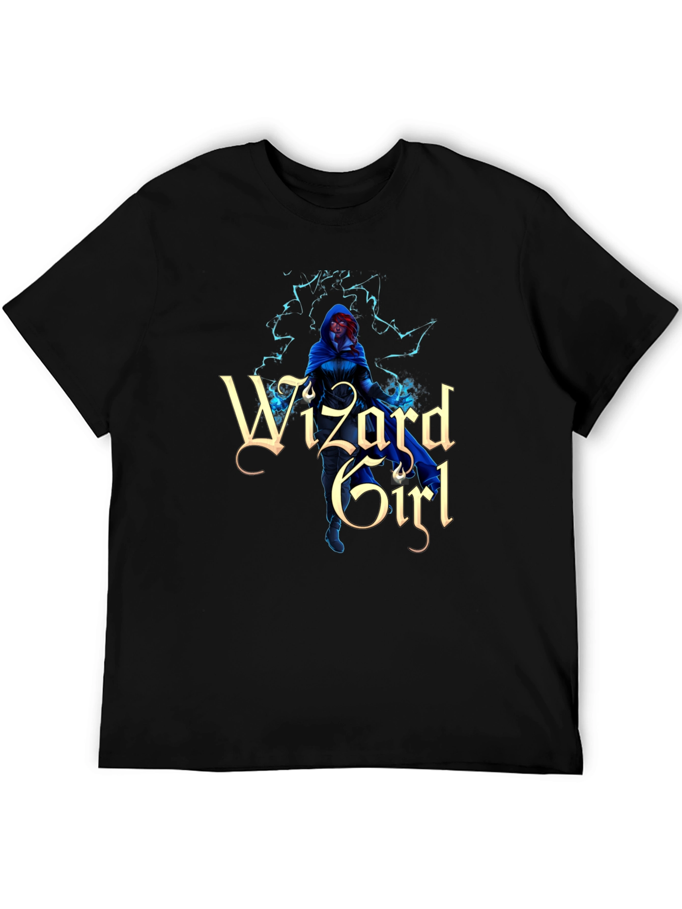 Wizard Girl Graphic Black T-Shirt