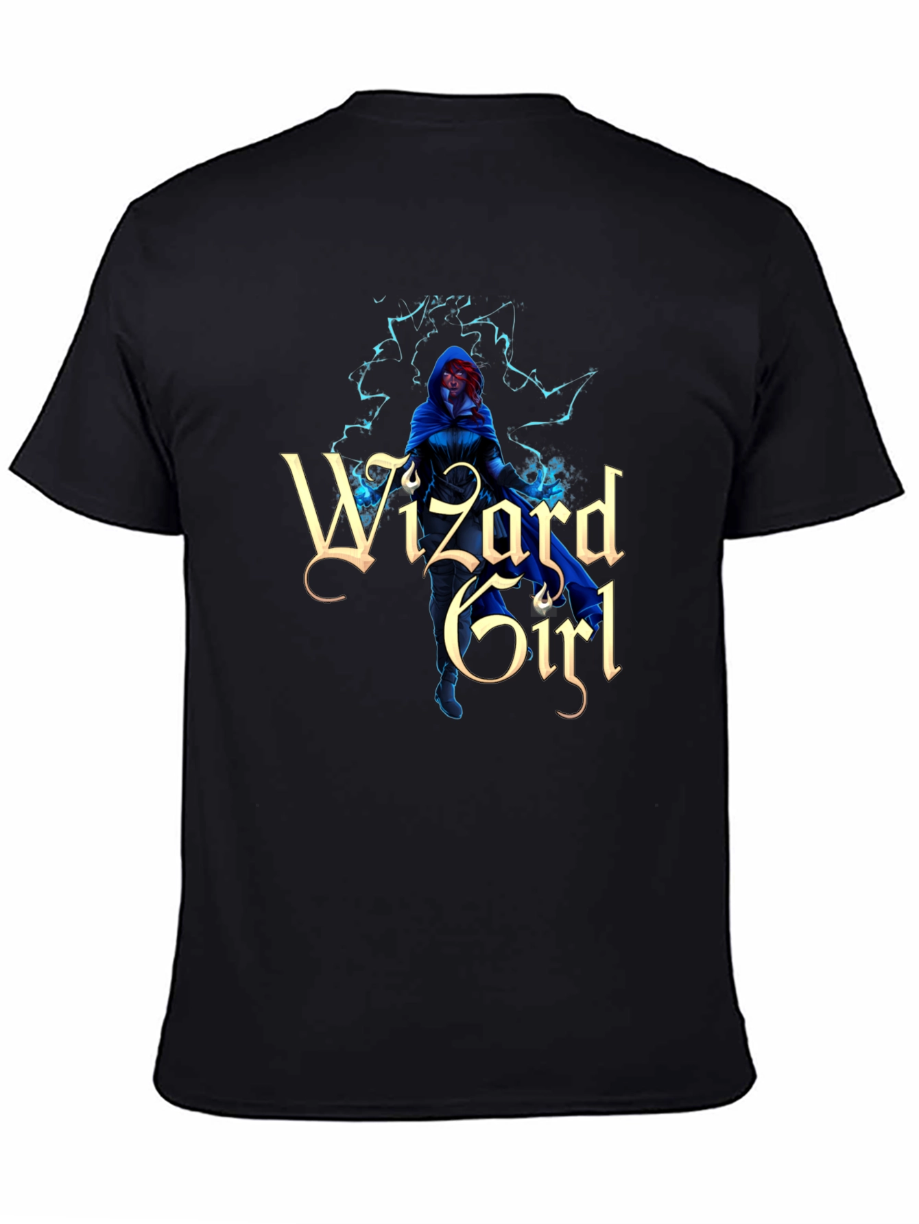 Wizard Girl Graphic Black T-Shirt
