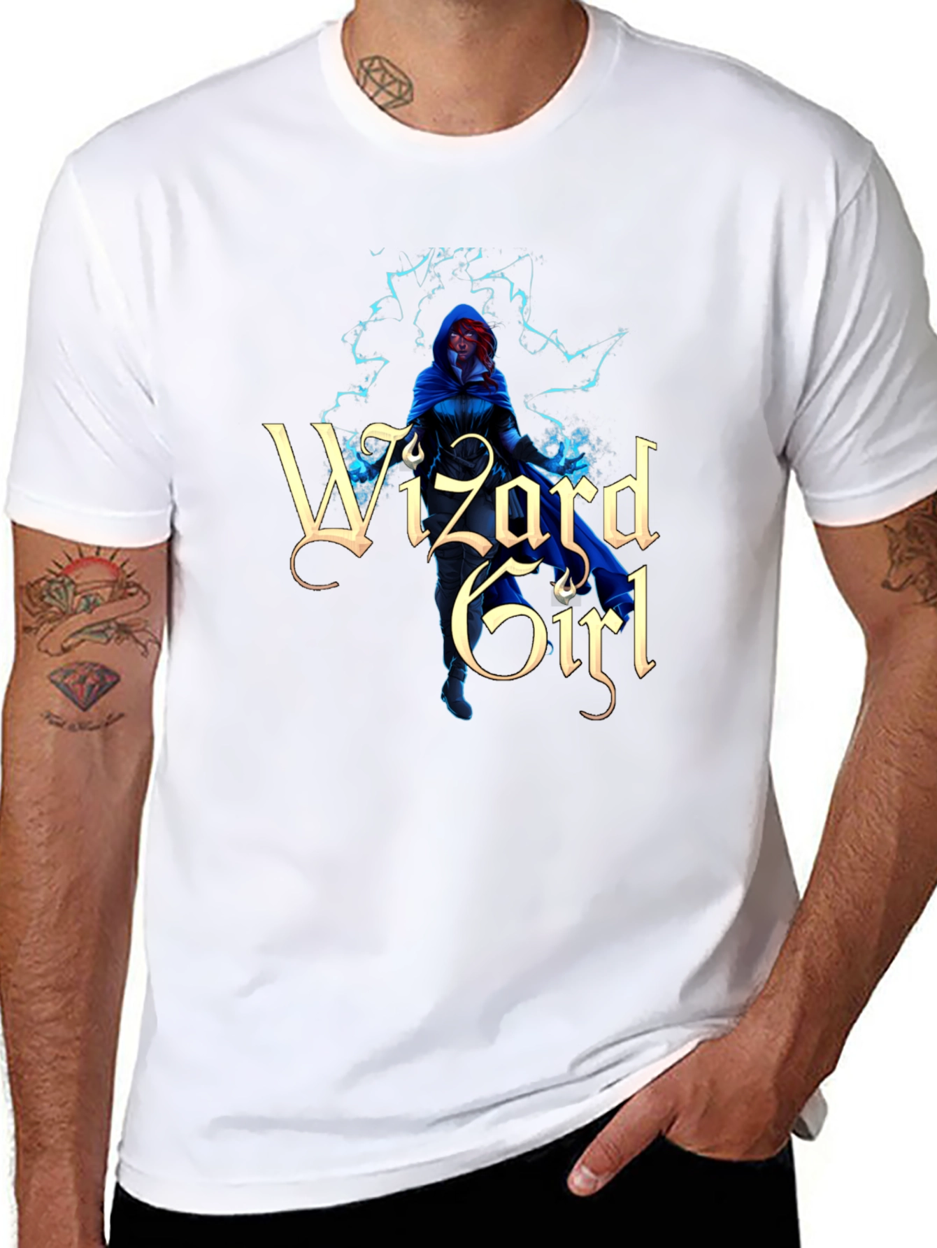 Wizard Girl Graphic Black T-Shirt