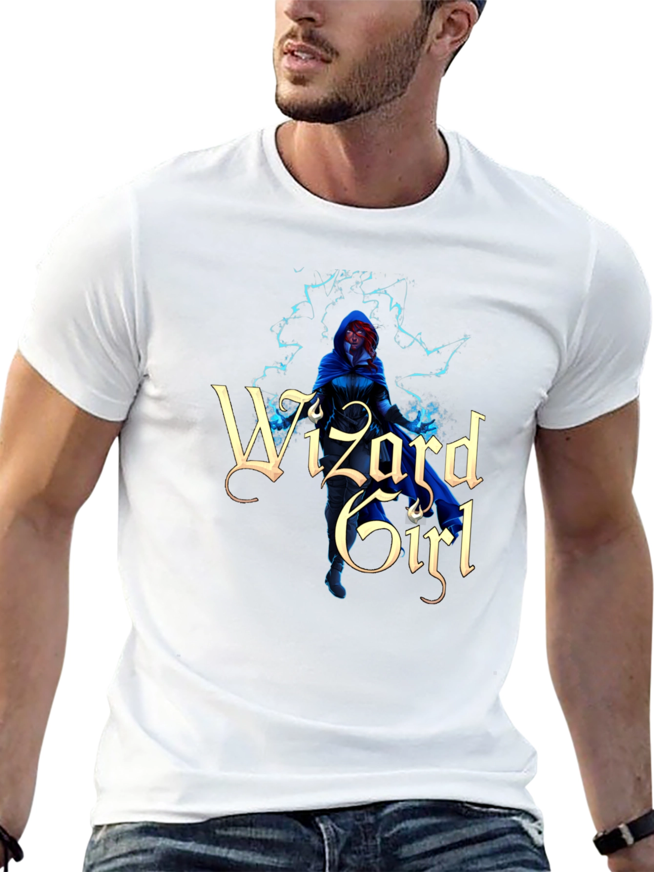 Wizard Girl Graphic Black T-Shirt