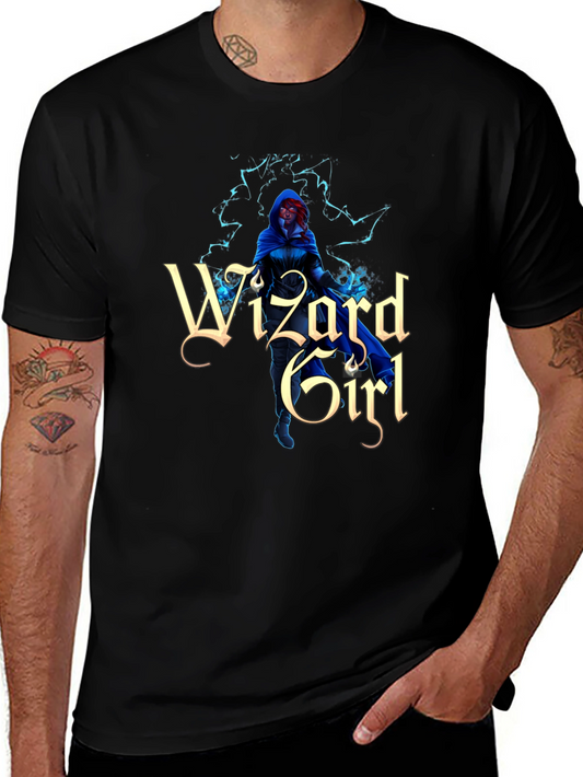 Wizard Girl Graphic Black T-Shirt