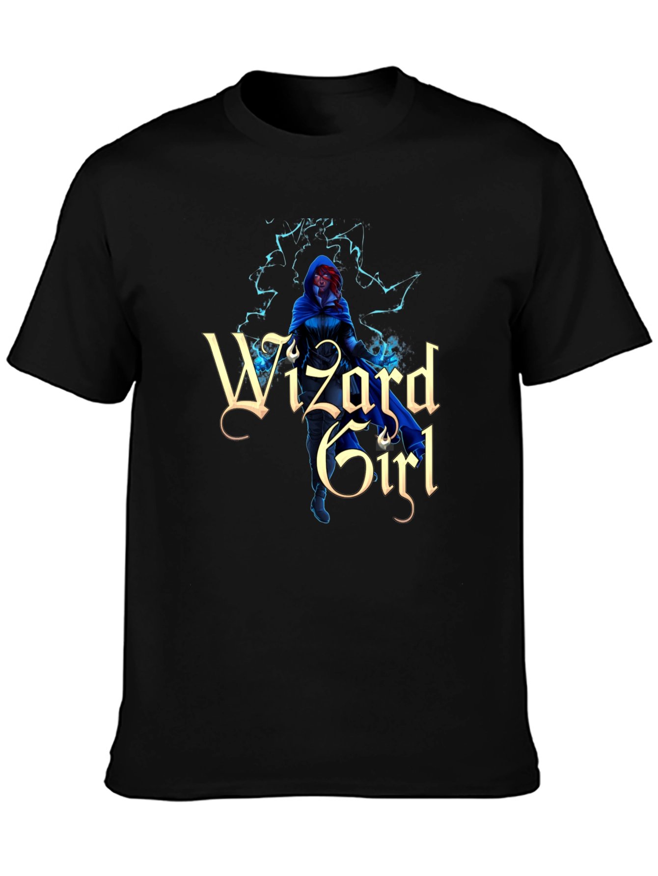 Wizard Girl Graphic Black T-Shirt