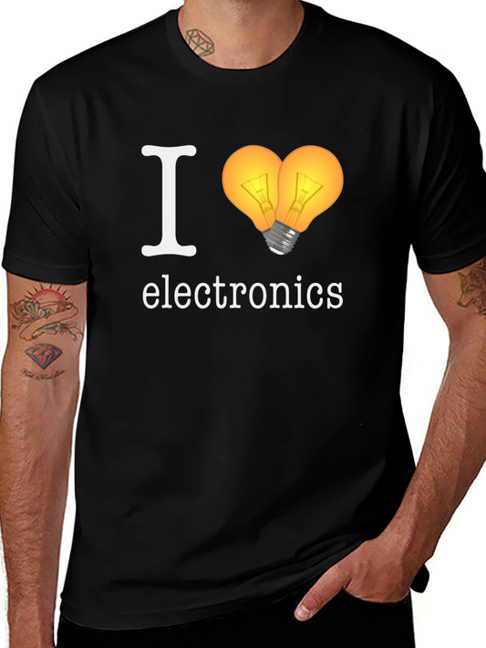 I Heart Electronics T-Shirt - Novelty Graphic Tee
