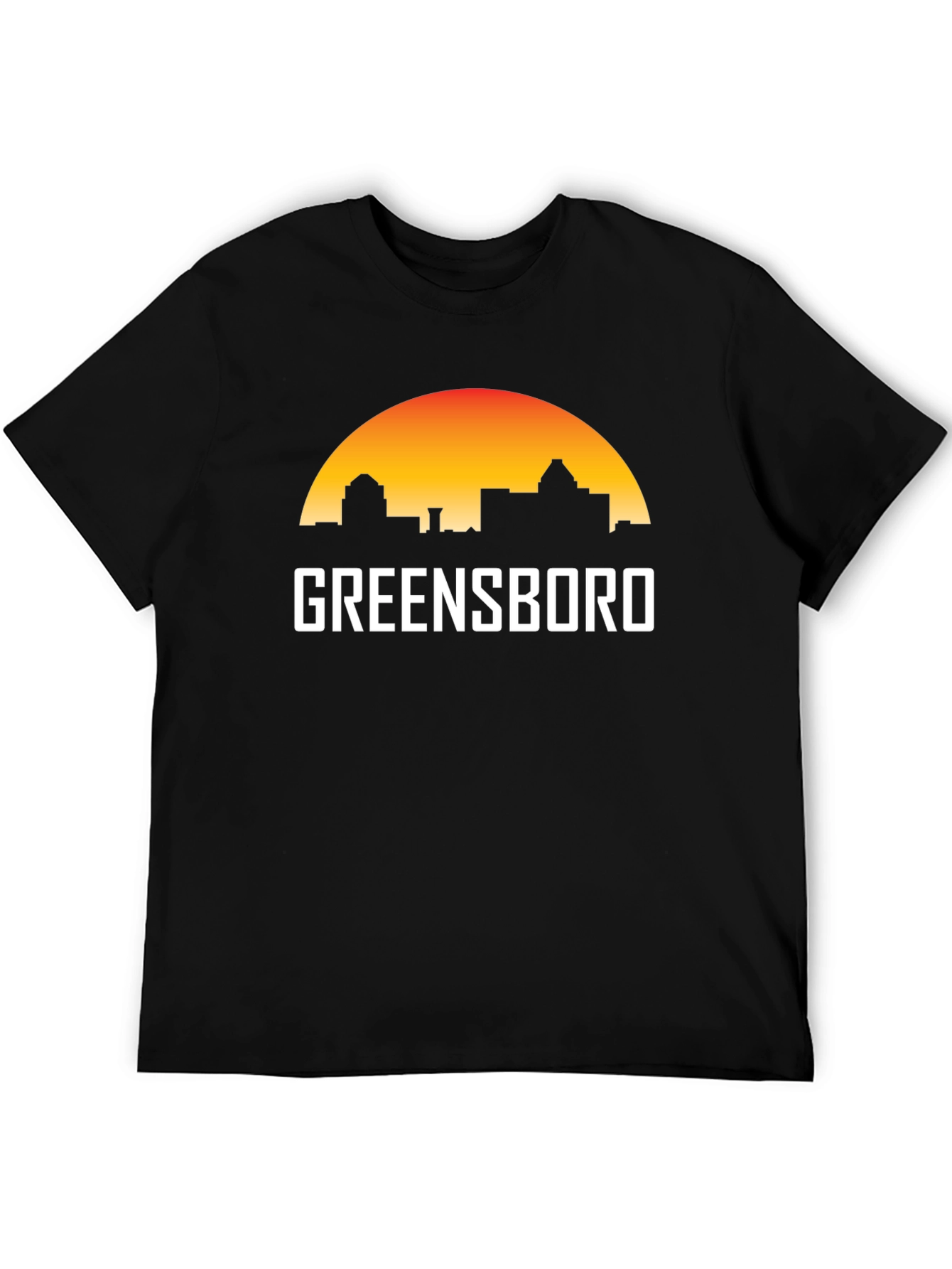 Greensboro Skyline T-Shirt - Cityscape Sunset Tee