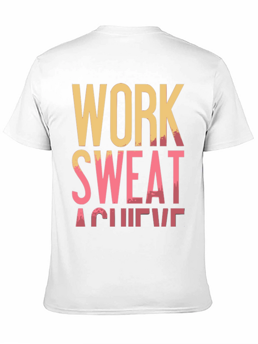 Work Sweat Achieve Black Graphic Tee