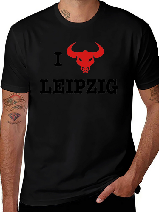 I Love Leipzig Red Bull T-Shirt - Black