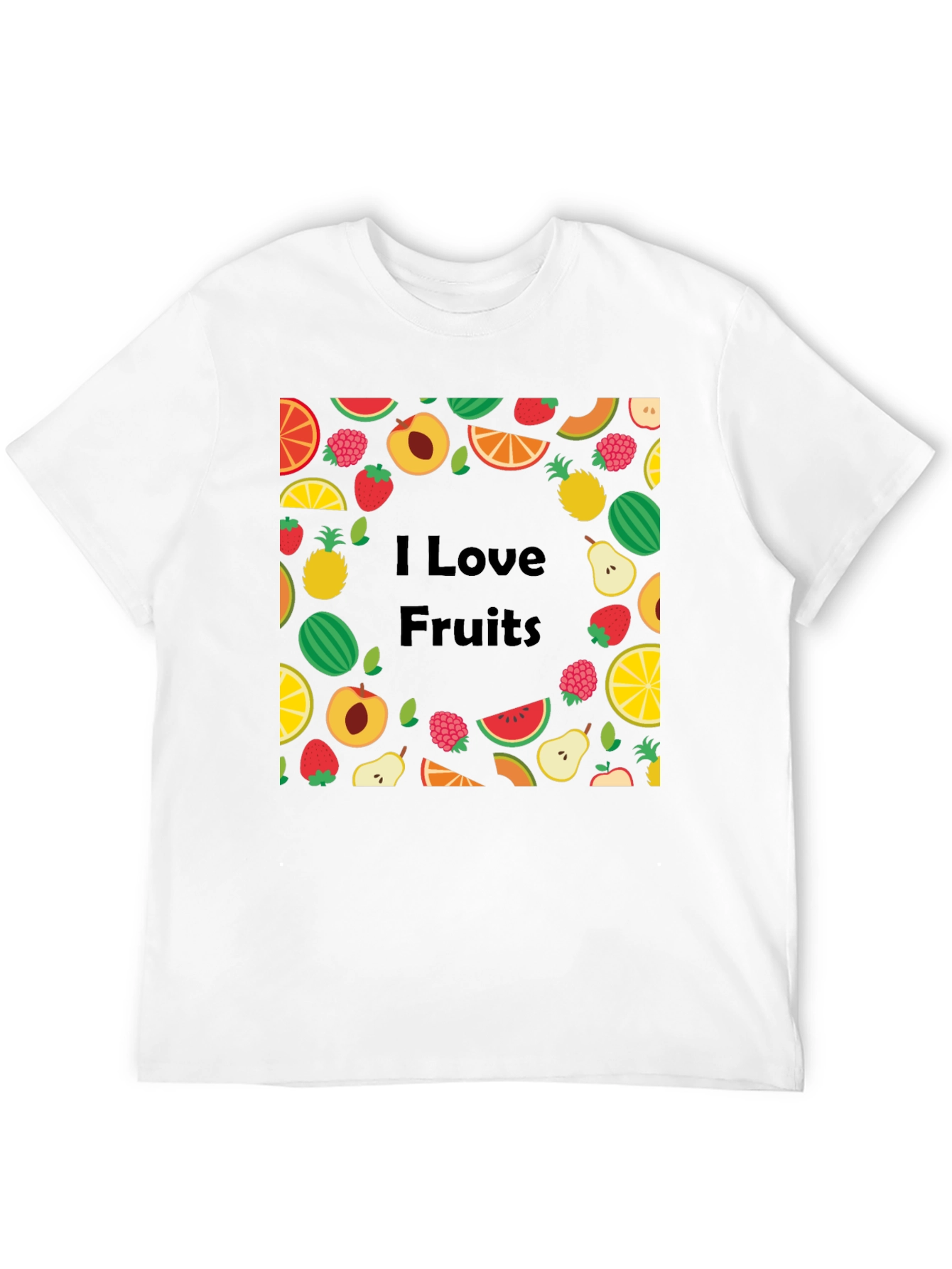I Love Fruits Graphic Tee - Unisex Black T-Shirt