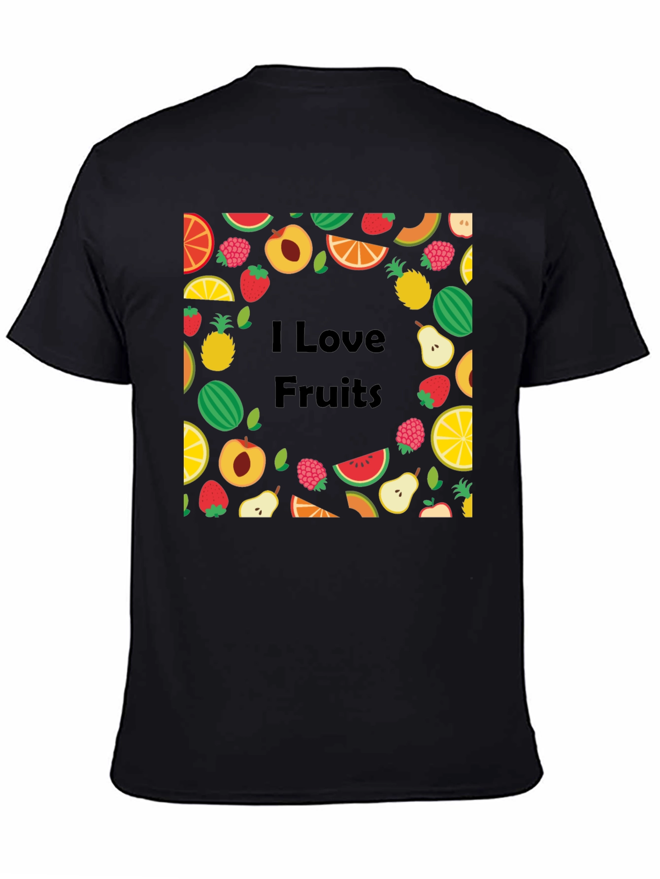 I Love Fruits Graphic Tee - Unisex Black T-Shirt