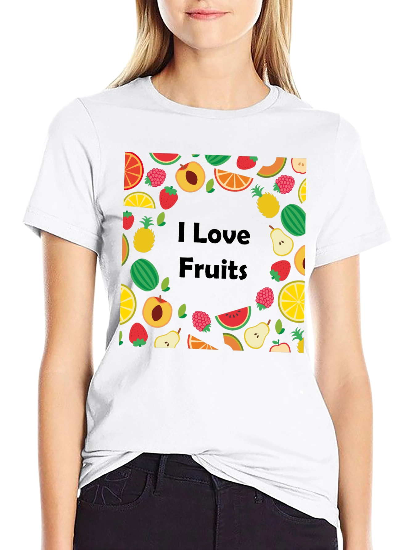 I Love Fruits Graphic Tee - Unisex Black T-Shirt