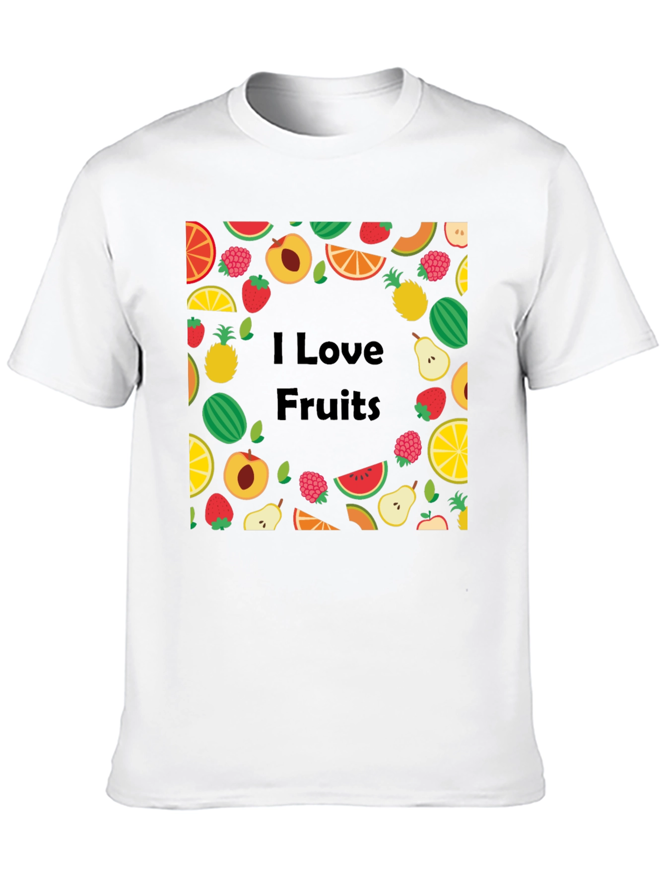I Love Fruits Graphic Tee - Unisex Black T-Shirt
