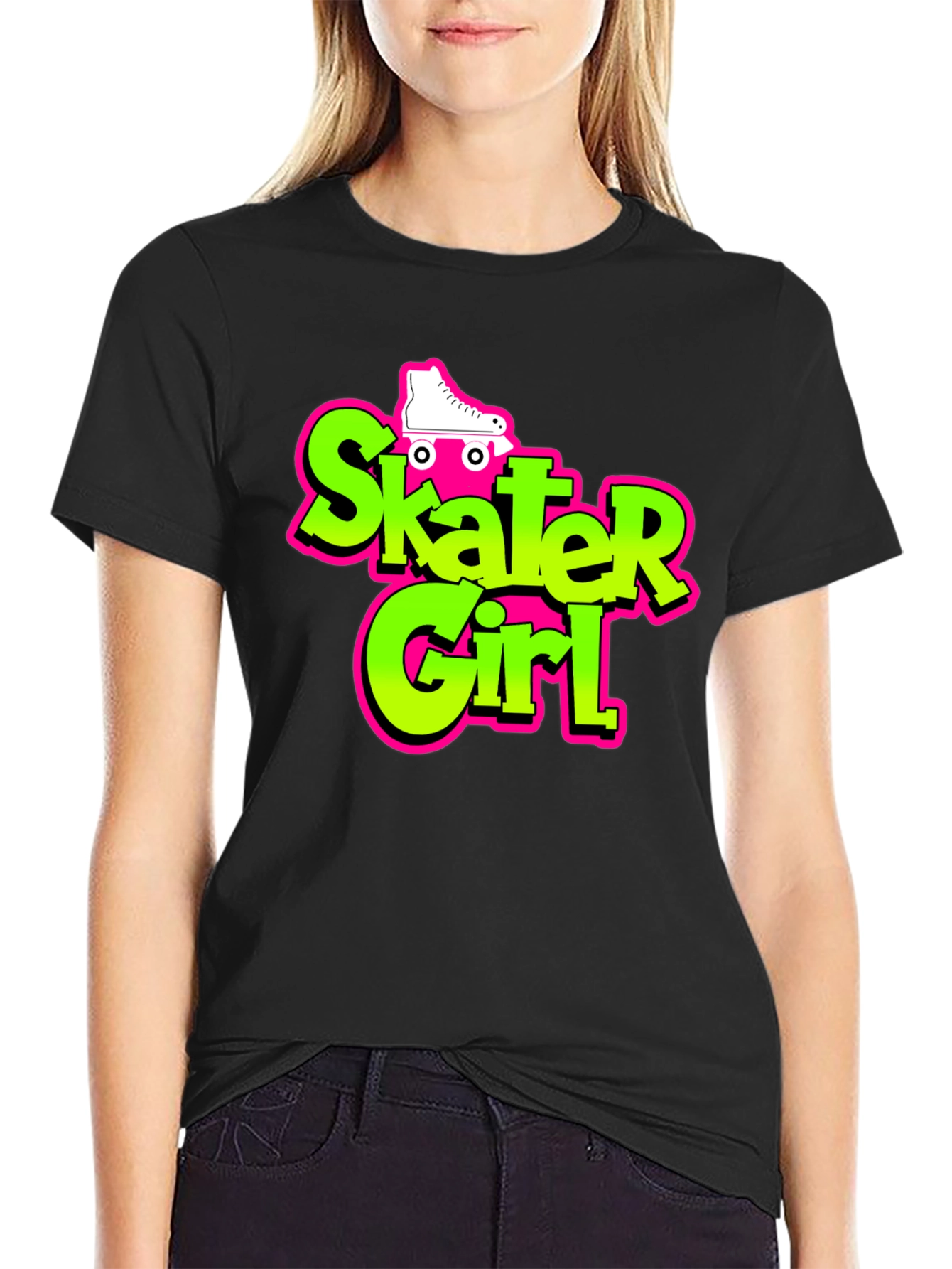 Skater Girl Graphic Tee - Retro Style